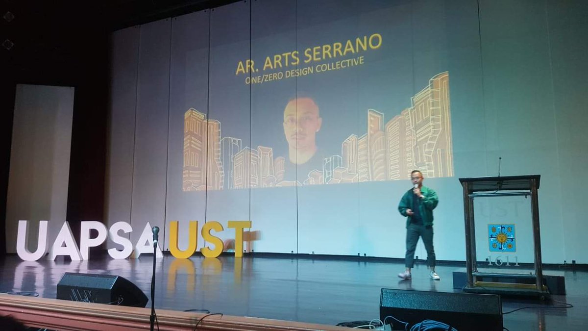 uapsaust's tweet photo. #UAPSANow :
First speaker!
Ar. Arts Serrano from our beloved University, UST! And One/Zero Collective
Retweet and like this tweet for live updates π Stay tuned!
#UGNAY2019
#IgnitingAbilities
#SeeYOUapsa https://t.co/O48dtWHmSK