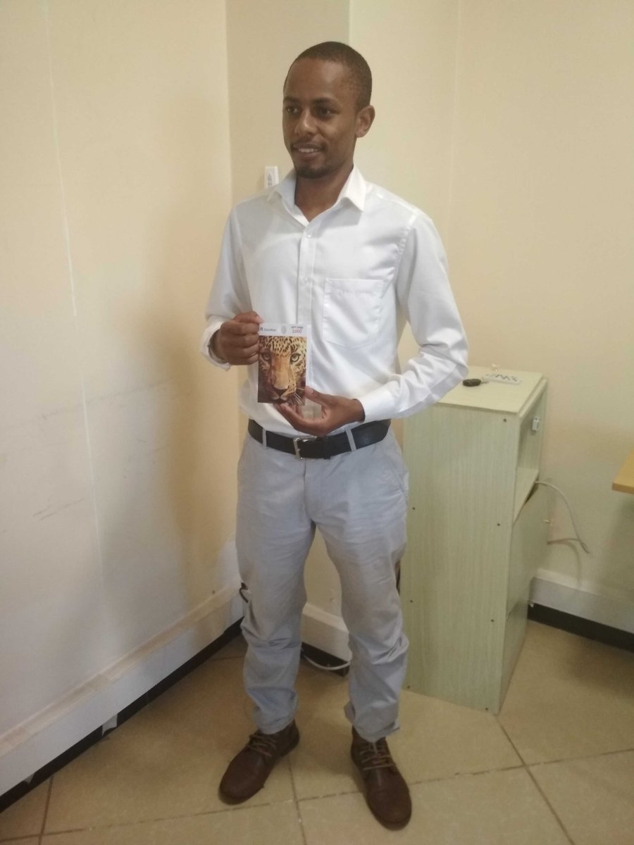 Funtrench's tweet image. Top student in the March #blockchainfoundation class holding his prize. #Blockchain is rewarding 😀
#BlockchainTrainingInKenya