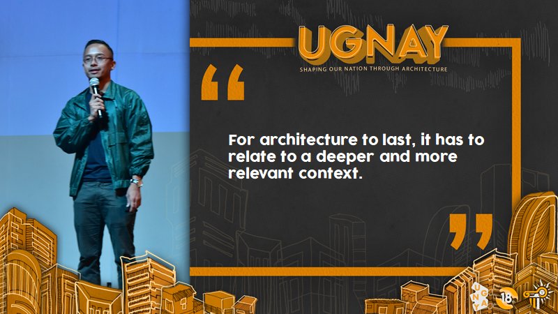 uapsaust's tweet photo. #UAPSANow :
Inspirational quotes from our first guest speaker,
AR. ARTS SERRANO
Retweet and like this tweet for live updates π Stay tuned!
#UGNAY2019
#IgnitingAbilities
#SeeYOUapsa https://t.co/Q0zpcxvGaD