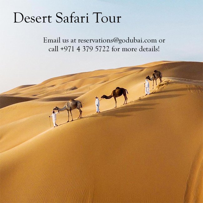 GoDubaicom's tweet image. Desert Safari is one exciting activity you should add to your bucket list if you’re looking for real adventure. For bookings email us at reservations@godubai.com or call +971 4 379 5722 for more details! #funadventure #familyadventure #godubaipromo #promotours  #godubai