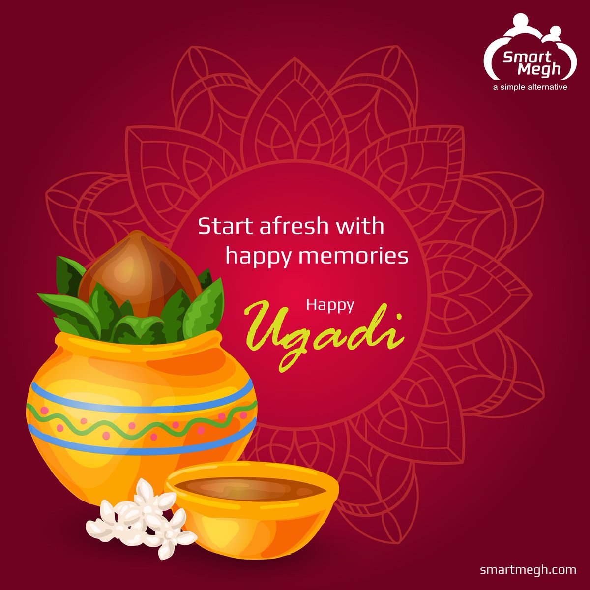 SmartMeghSolns's tweet photo. Celebrate Ugadi with complete cheer and joy. Have a prosperous Ugadi!

#ugadi #smartmegh #celebration #newyear https://t.co/XwPiVnJ7tf