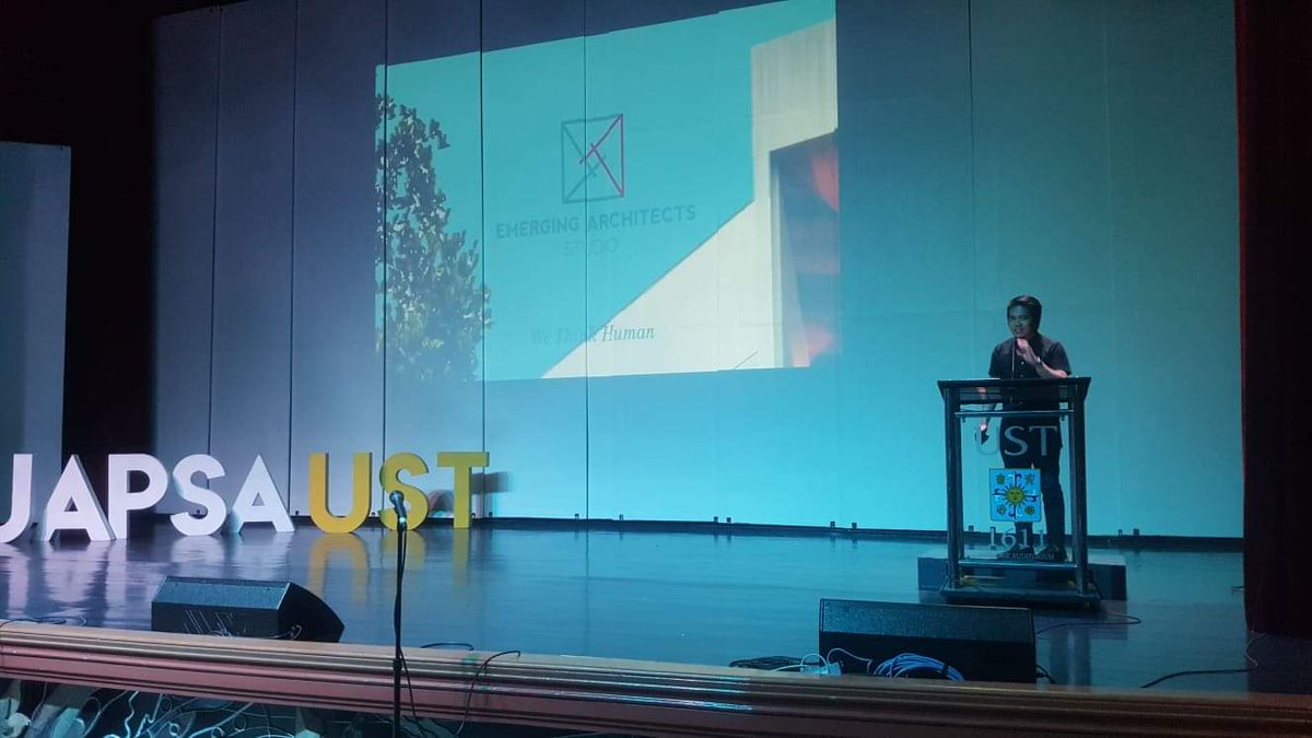 uapsaust's tweet photo. #UAPSANow :
2nd speaker!
Ar. Marc Angelo Virtucio, from the University of the Philippines, Diliman.
Emerging Architects Studio (EASt)
Retweet and like this tweet for live updates π Stay tuned!
#UGNAY2019
#IgnitingAbilities
#SeeYOUapsa https://t.co/0nUu6dPXDG