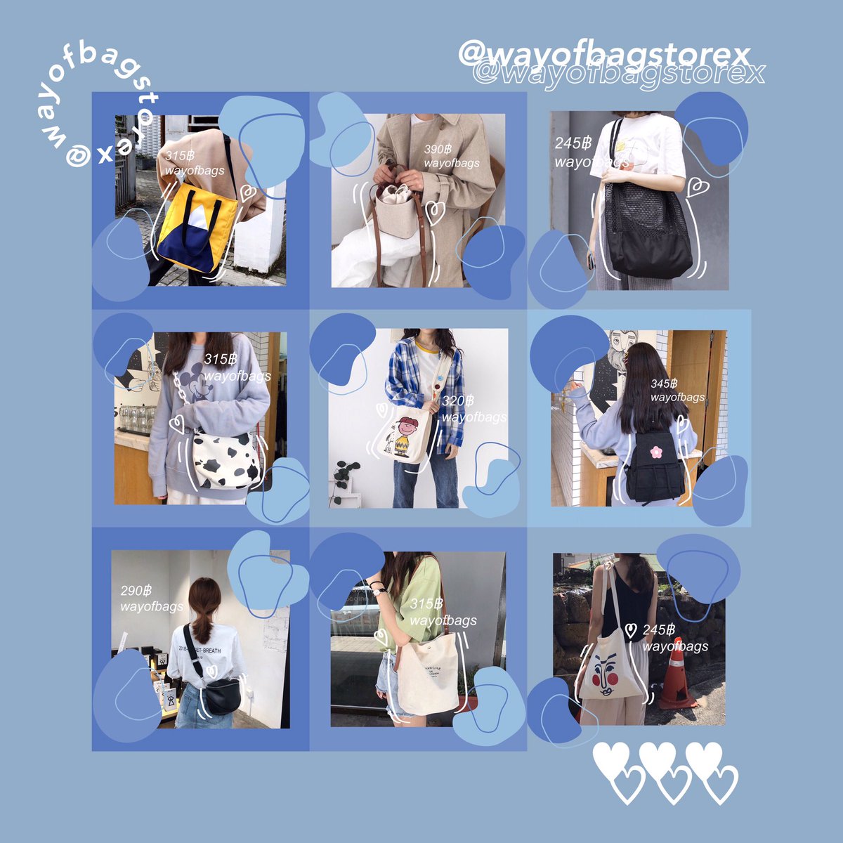 wayofbagstorex's tweet photo. 📮 ; เนื่องจากเค้าเพิ่งเปิดร้านใหม่ วันนี้จะมาแจกสินค้าในร้าน 1 อย่าง เลือกได้เลยนะคะ (ไม่เกิน 300฿) คนที่ฟอลอยู่ส่งฟรีเลยนะ!
— ส่วนใครที่ไม่อยากเสี่ยง เข้ามาดูกันได้เลยน้า #wayofbags ตอนนี้มีโปรฉลองเปิดร้านใหม่อยู่ค่า

ยพท. rt ตามทัก #พื้นที่โปร #พื้นที่ขายของ #กระเป๋าพร้อมส่ง https://t.co/qFkKO4xg4n