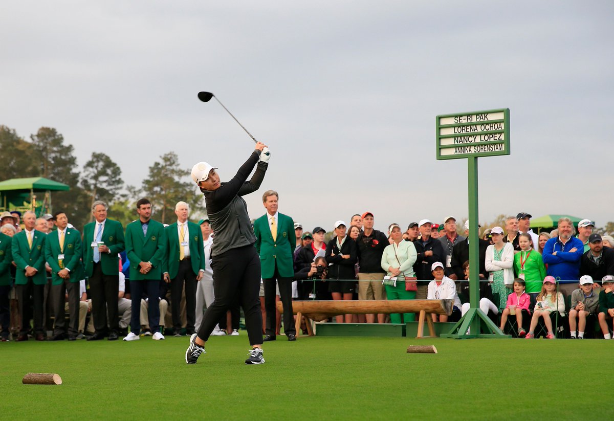 anwagolf's tweet photo. #ANWAgolf first tee ceremony featuring World Golf Hall-of-Famers @ANNIKA59, @LorenaOchoaR, Se Ri Pak and Nancy Lopez. https://t.co/qlL5xExIFo