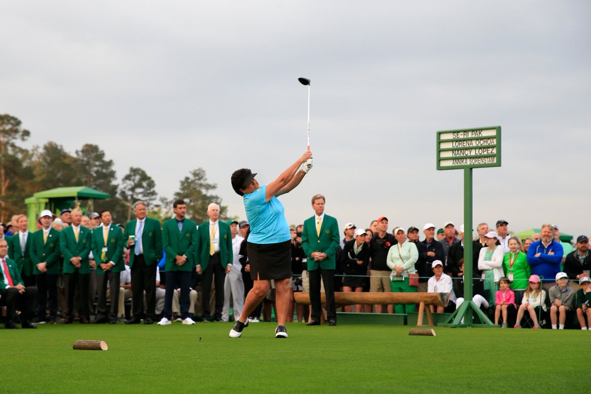 anwagolf's tweet photo. #ANWAgolf first tee ceremony featuring World Golf Hall-of-Famers @ANNIKA59, @LorenaOchoaR, Se Ri Pak and Nancy Lopez. https://t.co/qlL5xExIFo