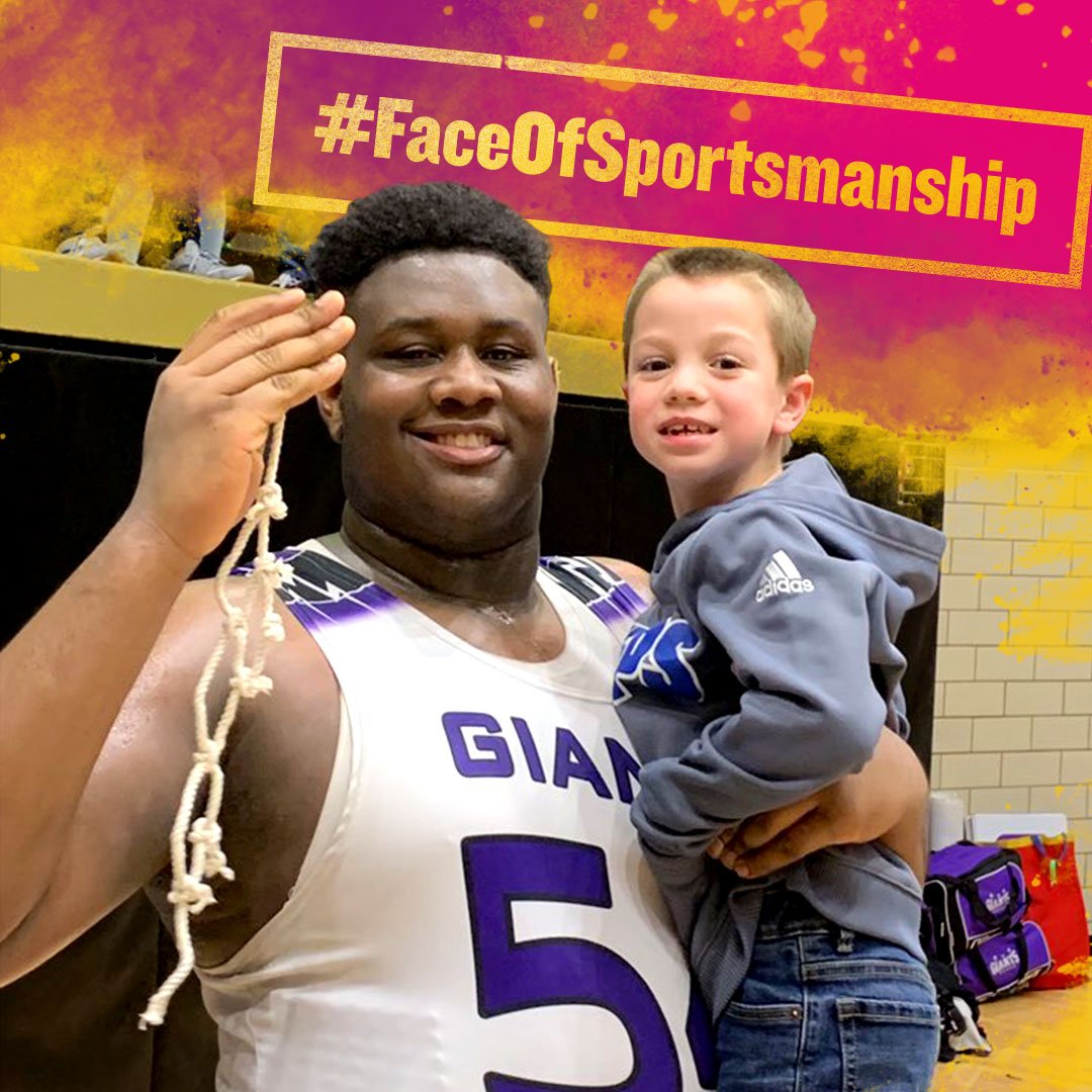 IHSAA1's tweet photo. Be a role model for everyone watching in the stands – young and old. Thanks to the @GiantAthletics fan who shared this #FaceOfSportsmanship picture! https://t.co/lIDmiBM6y4