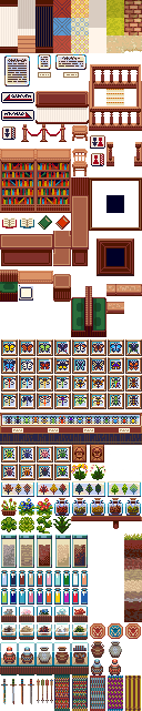 大谷えいち 昔つくったドット絵が発掘されました 謎のこだわりが滲んだウディタ用の博物館マップチップです 素材として置いておくのでゲーム作っている人はご自由に使ってね
