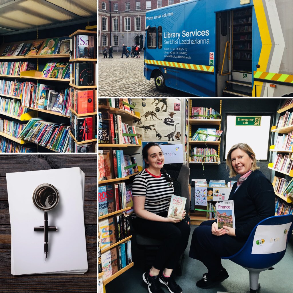 afdublin's tweet photo. #FILF20 exhibitors: @dubcilib Mobile Library invite #Irish & #French people on board to have a Human #Library experience! Bring along your Library Card and you can return or check out a #book! https://t.co/qUcJABDPYS