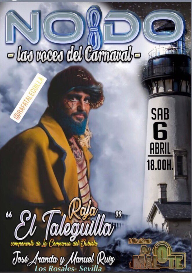 kamunray's tweet photo. ESTA TARDE Carnaval en acústico de la mano de Rafa Taleguilla, Manuel Ruiz y José Manuel Aranda  

⏱18:00h

📍Sala Nodo en Los Rosales- Sevilla   

🎟Entrada libre https://t.co/m7GLWI3q4V