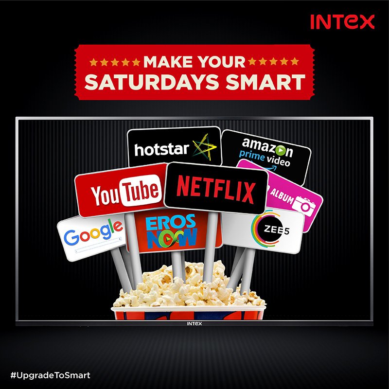IntexBrand's tweet photo. Make your Saturdays smart with Android certified Intex Smart LED TV.
Watch the content you love and never got bored of watching regular television. Explore now : https://t.co/Bh4nDgofvR
#UpgradeToSmart #IntexLEDTV https://t.co/DqNj8oiecp