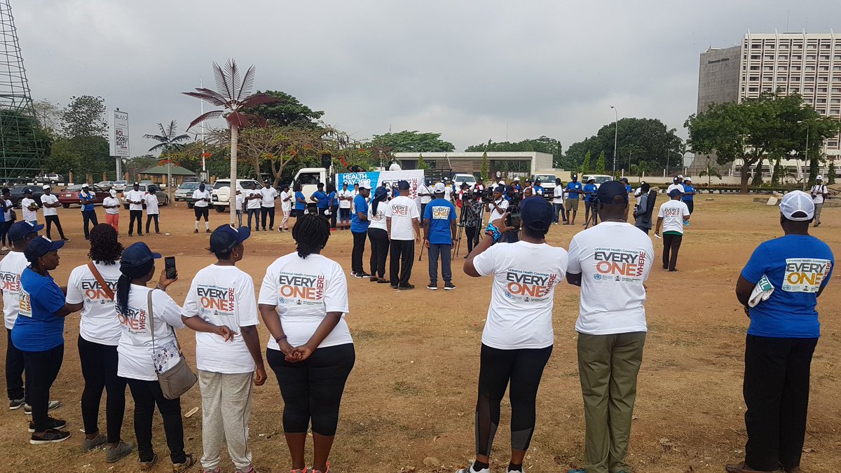 WORLD HEALTH DAY 2019. WHO Nigeria commemorating a day walk with Governments, Partners, NGOs and Private sectors 

We know Universal Health Coverage is possible, Let's make it happen! @WHONigeria
@DrClementPeter @CWarigon

#UniversalHealthCoverage
#EveryoneEverywhere