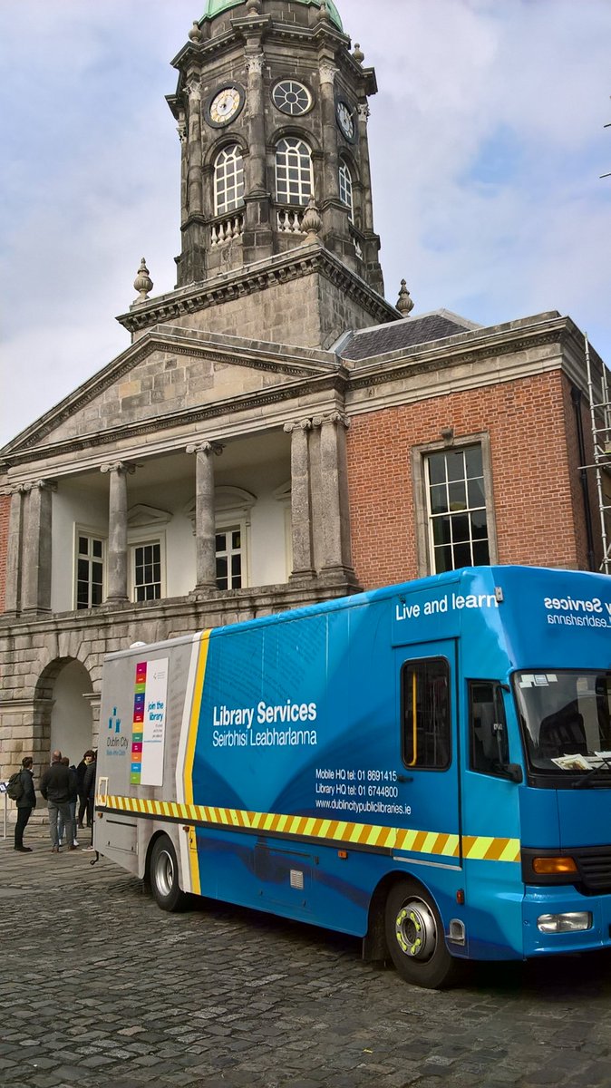 OOH99's tweet photo. Books for all... Great to see @dubcilib mobile library at the Franco-Irish Literary Festival in @dublincastleopw #FILF20 today https://t.co/oAEQP7GFxf