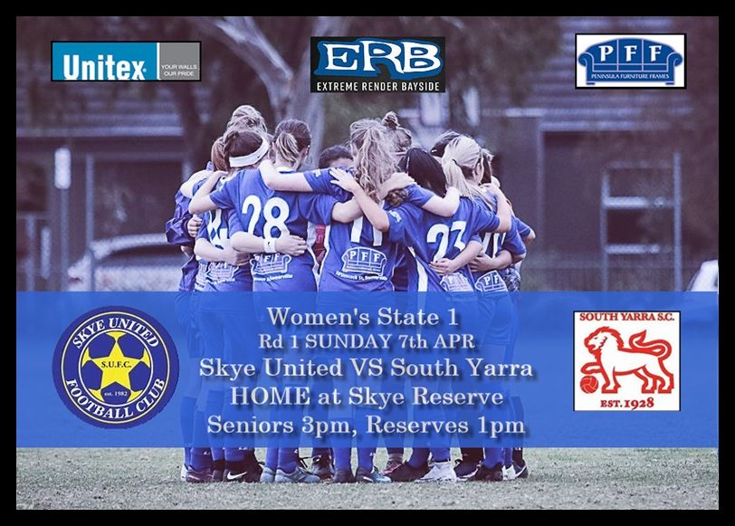 SENIOR WOMENS|

First game of the season tomorrow !
Come down and support the girls if you are available !

Skye United vs <a href="/SouthYarraSC/">South Yarra SC</a>

Bar and canteen will be running ! 

📷 G.Sliz photography

#skye19 ⚽️🔵⚪️
