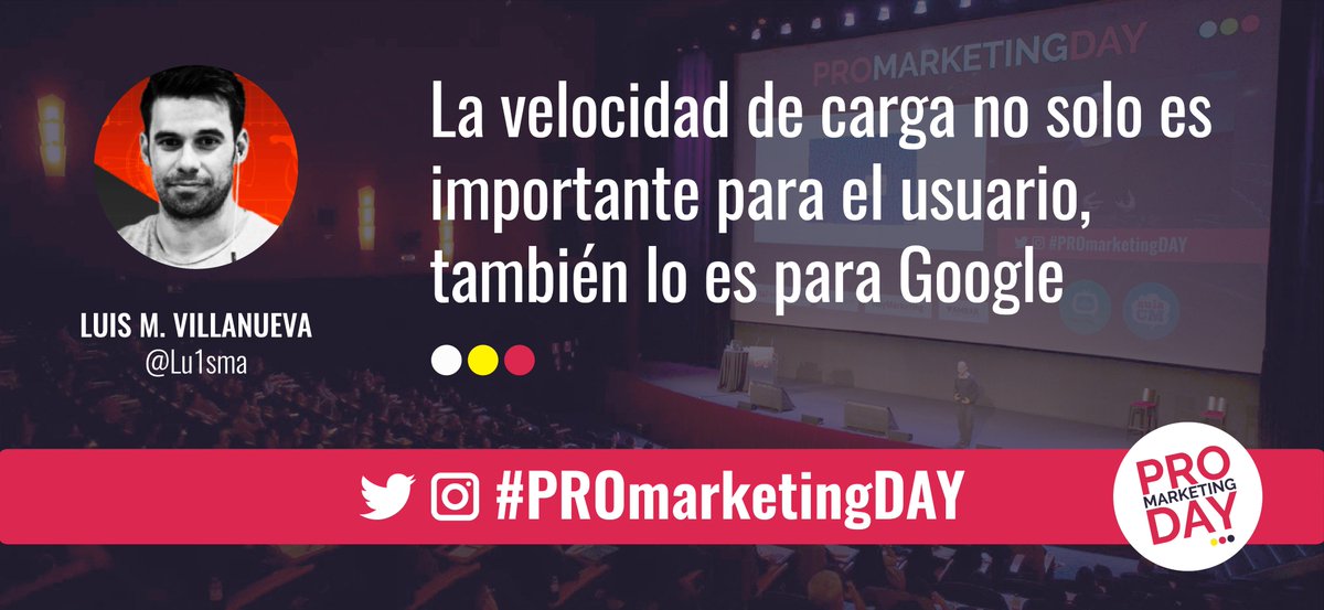 La velocidad de carga no es solamente importante para el usuario, es fundamental para que Google la rastree  #PROmarketingDAY <a href="/Lu1sma/">Luis M. Villanueva</a>