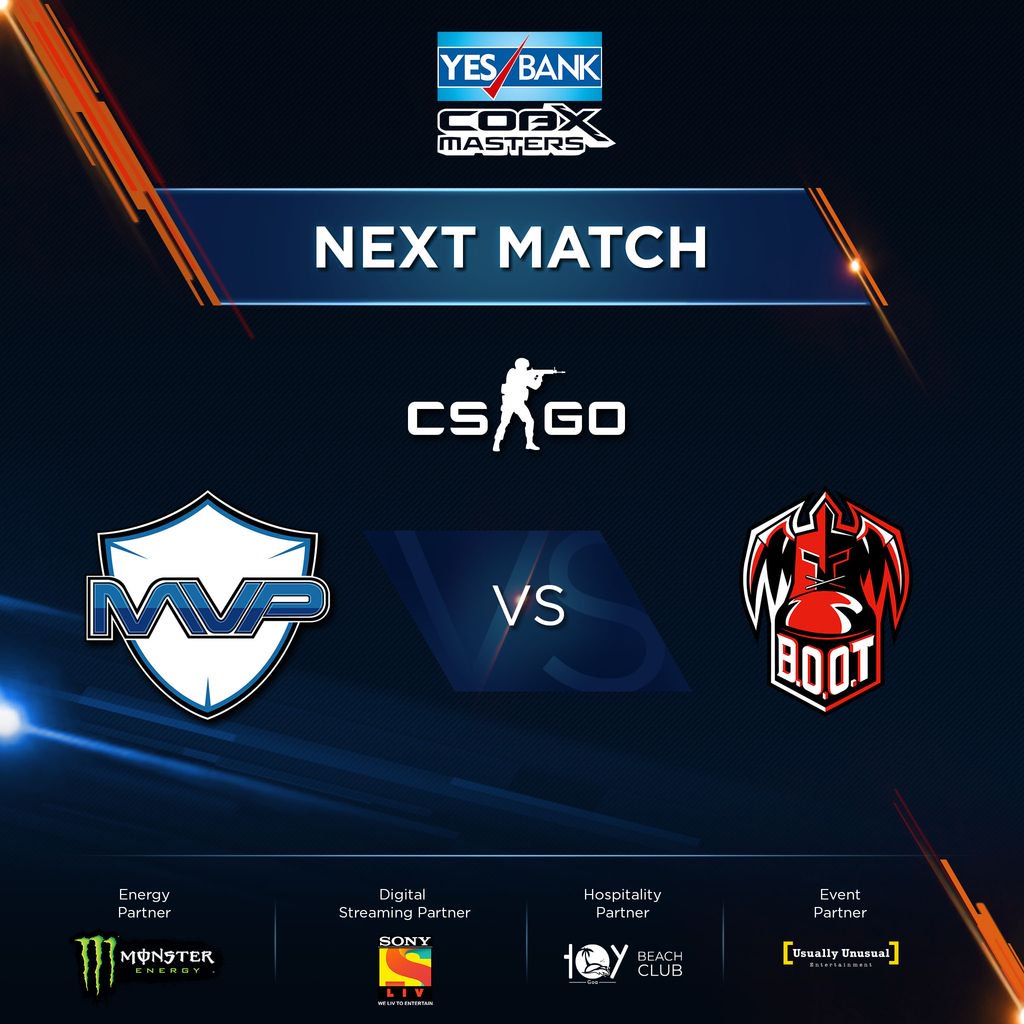 CobxGaming's tweet photo. We move over to the CS:GO Semi Finals. Up next is MVP PK vs Boot Letou.

Tune in to catch all the action live!!

#YesBankCobxMasters #SonyLIV #MonsterEnergyIndia #CSGO https://t.co/9z42uM70bQ