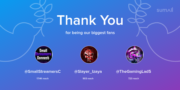 qpunleashed's tweet image. Our biggest fans this week: @SmallStreamersC, @Slayer_Izaya, @TheGamingLad5. Thank you! via sumall.com/thankyou?utm_s…