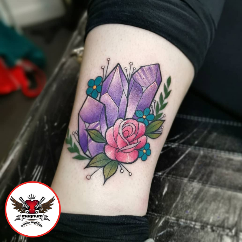 Amethyst Crystal Tattoo