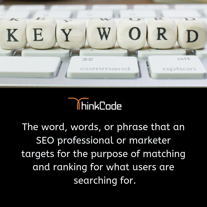 thinkcode_india's tweet photo. Keyword : The word, words, or phrase that an #SEO professional or marketer targets for the purpose of matching and ranking for what users are searching for.
#DigitalTransformation #digitalmarketing #socialmedia
#ThinkCode
For more information : https://t.co/gQFnDeDqeI https://t.co/rWUH2CBZkZ