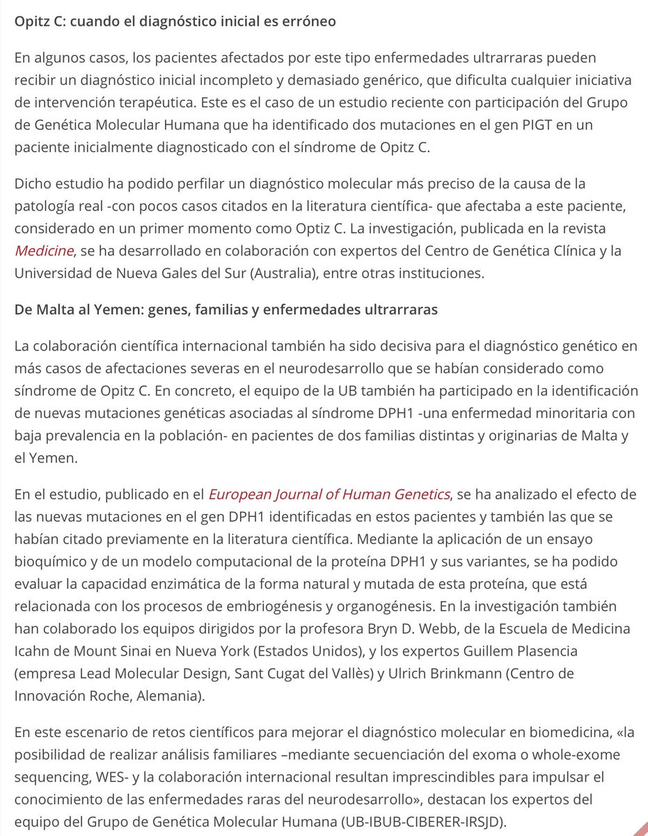 NoInvisibles's tweet photo. Síndrome de #OpitzC: nuevos avances para mejorar el diagnóstico genético de esta enfermedad ultrarrara
W Síndrome Smith-Lemli-Opitz
En @FEMEXER de @mgenomica 
Cc @Roser_uf @CIBERER @UniBarcelona 
https://t.co/BEGAEEcdxX https://t.co/gGwfx8S481