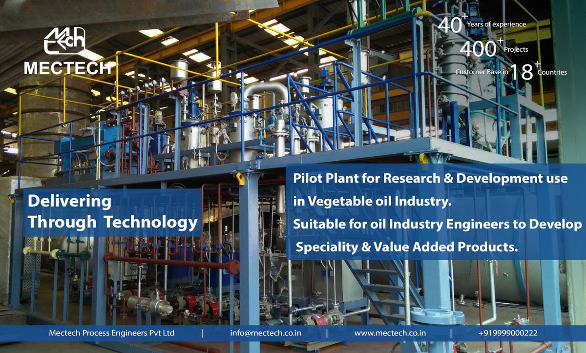 MectechP's tweet image. Pilot Plant for Research &amp;amp; Development use in vegetable oil industry. Suitable for oil Industry Engineers to Develop specialty &amp;amp; value added products. #mectech #manufacturing #oils #research #development #plants #PilotPlant #oilindustry  For more details mectech.co.in