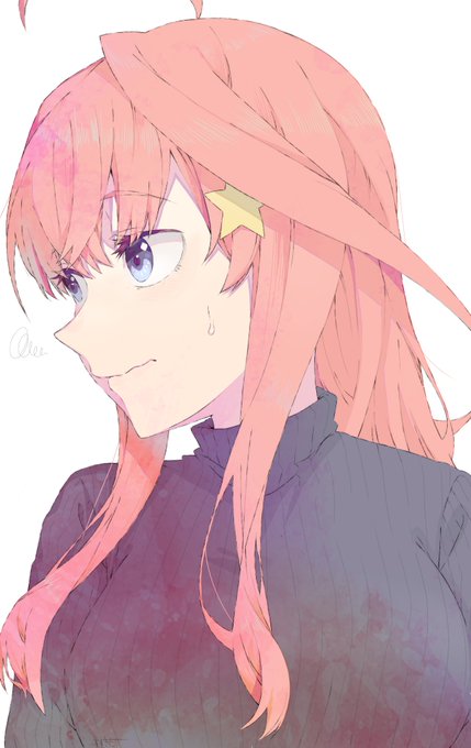 う。さんがTwitterに投稿した中野五月(五等分の花嫁)のイラスト。