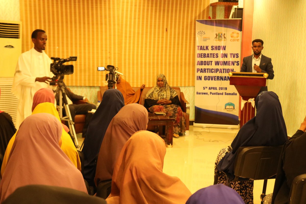 MUDAN_Network's tweet photo. TALK SHOW DEBATES ON TVS ABOUT WOMEN'S PARTICIPATION IN GOVERNMENT.
#CARESomalia
#SomaliStabilityFund
#MUDANE_NETWORK https://t.co/Q96wzyZ8tJ