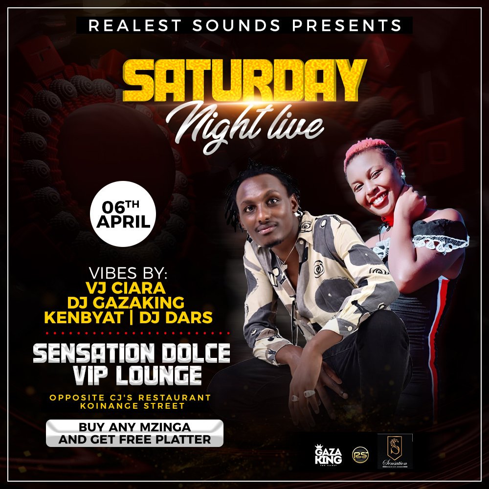 DjGazaking's tweet photo. Yes tonight fam will be happening with @real_realestsounds #TeamRealestSounds @sensationkenya for #SaturdayNightLive and also hosting a birthday party of miss #Yvonne and her crew if having a birthdayparty feel free to join us and make your night memorable with lot of offers https://t.co/3Aj9hpv2H9