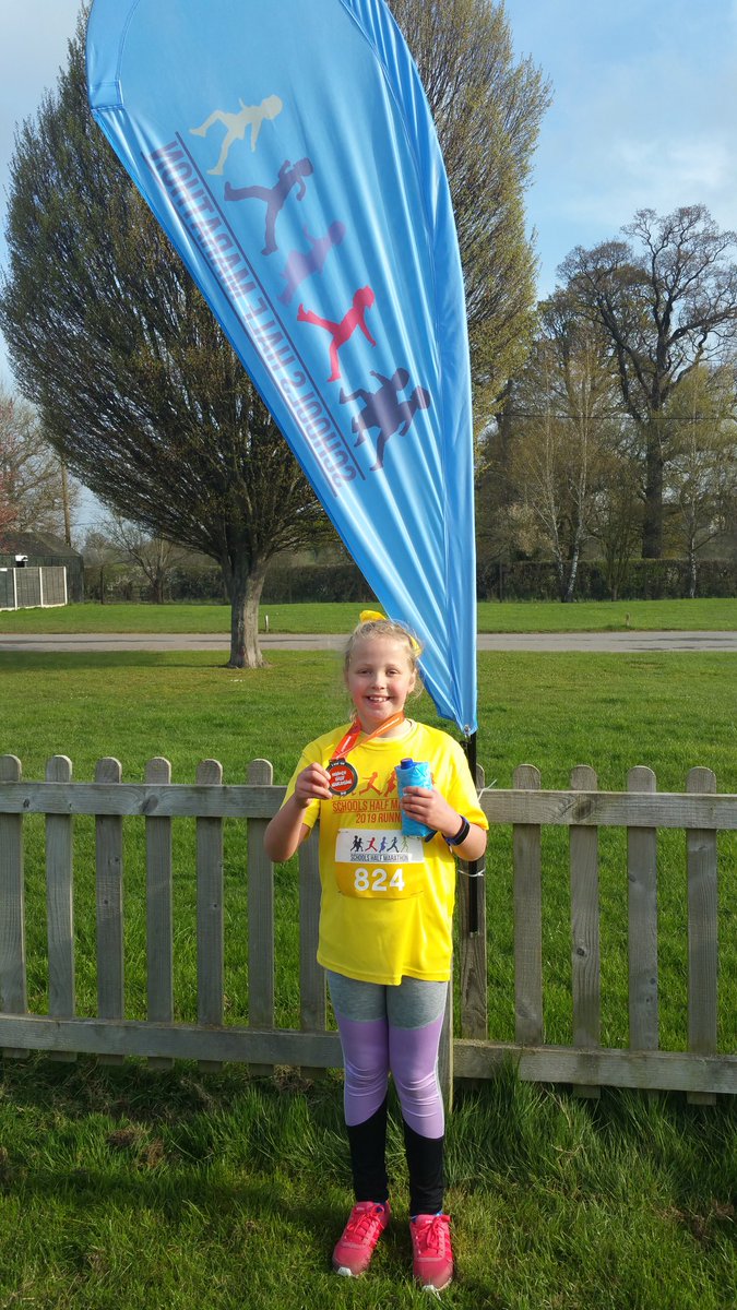 Salop83's tweet photo. So proud to be supporting Scarlett and the rest of @HarlescottJrSch at the Schools Half Marathon in Shrewsbury. Organised by @ukrunevents. 💙 https://t.co/oPMhgFvBm1