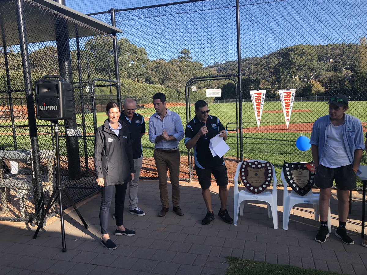 samduluk's tweet photo. Thanks so much to @sturt_baseball for inviting @NicolleFlint, Senate Candidate Alex Antic and me to the Club’s junior presentation afternoon. https://t.co/OHJOJCyPt2