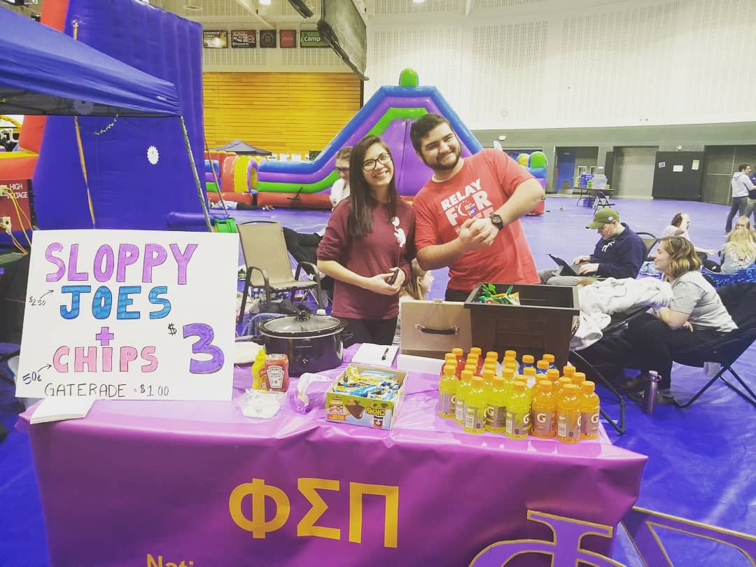 GVPhiSigmaPi's tweet photo. GVSU's Relay for Life with a bunch of our brothers! Almost 5am and we're still going strong 💜💛 https://t.co/1yDCzw4loY
