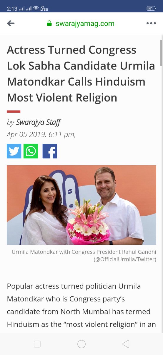 234seconds's tweet photo. Not just #Kanimozhi #Stalin #Veeramani #Arunan even #Congress_Candidate #Urmila says Hindu is the most violent religion.
But, trust me, they're secular.
BJP doesn't talk bad about any religion, but it's #Hindutva or termed as #Religious
Are you acting conciously ? https://t.co/luJ7ytr8dw