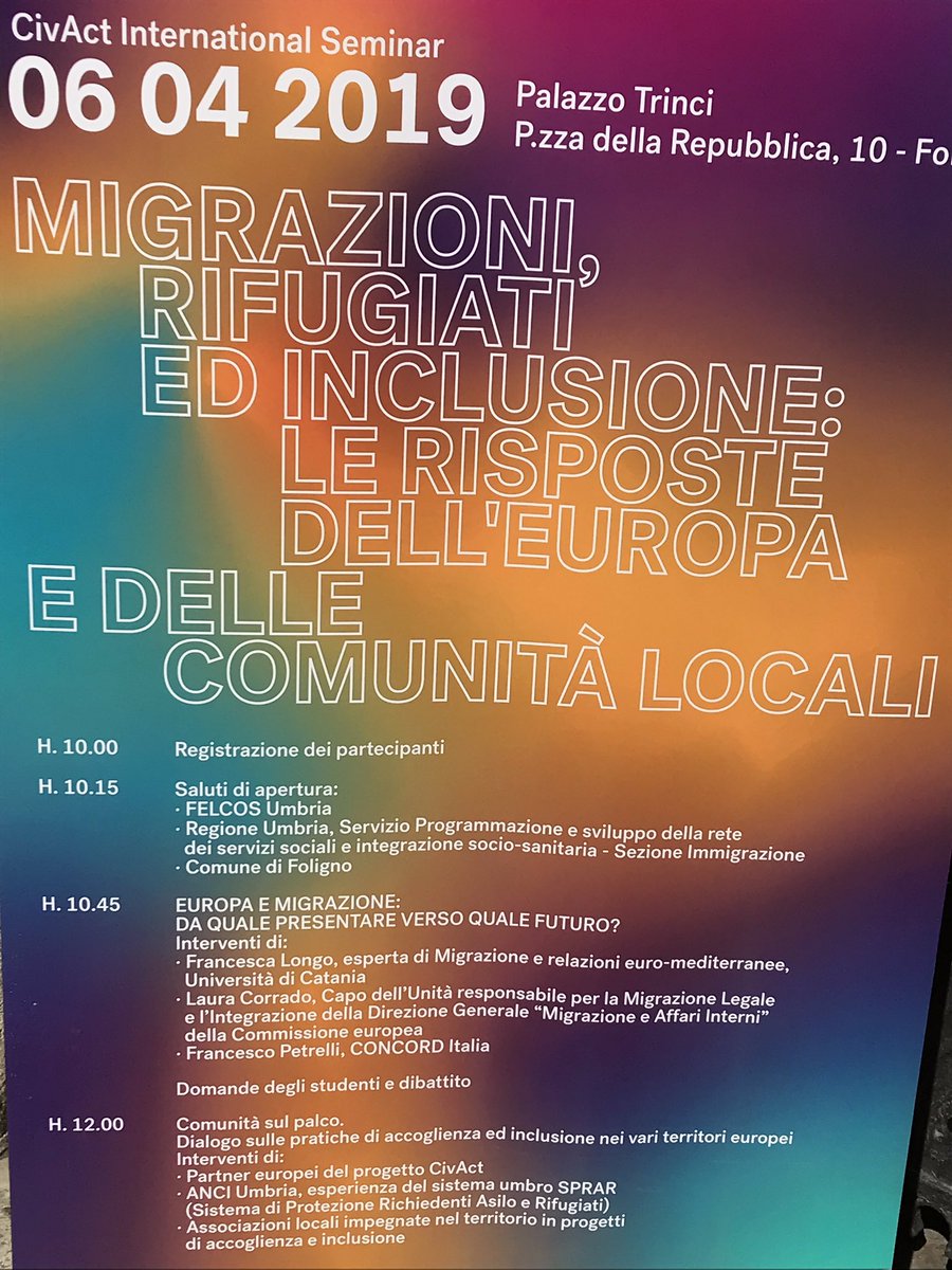 LauraCorrado1's tweet photo. In Foligno today for a seminar on migration and inclusion #civact #Felcos https://t.co/ri6Bo5kfe9