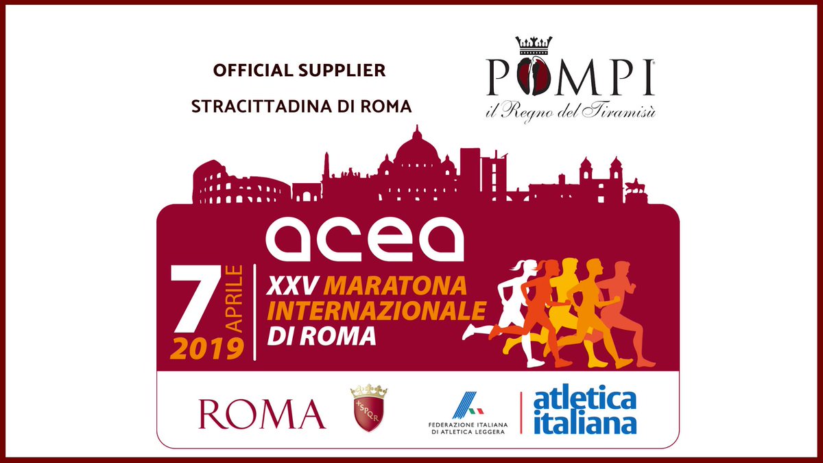 Pompi1960's tweet photo. -1 #Stracittadina e #maratona di #Roma Pompi Official Supplier vi aspetta al #circomassimo 😍🏅😋 https://t.co/mTLwMyjNxa