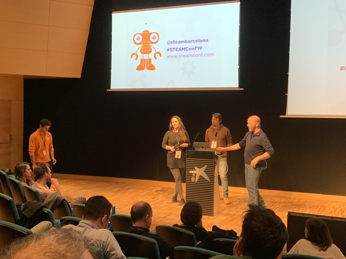 envinem's tweet photo. “La capacitat creativa dels infants és el recurs més valuós que tenen les societats.” @gever #tinkering  #brightworks @steambarcelona #STEAMconf19 @franksabate @mariondita @sokotech https://t.co/oC3CNswFAR