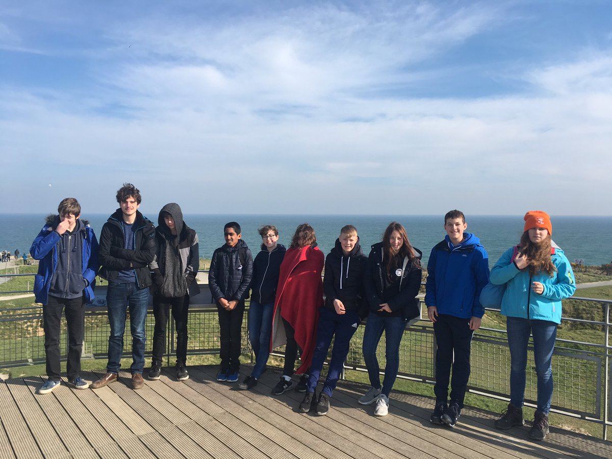 BoothamHistory's tweet photo. Marvelling at the American achievements at Pointe de Hoc #DDay75 #Normandy44 #boothamddaylandings @BoothamSchool @boothamemc https://t.co/0IJ0xNKquL