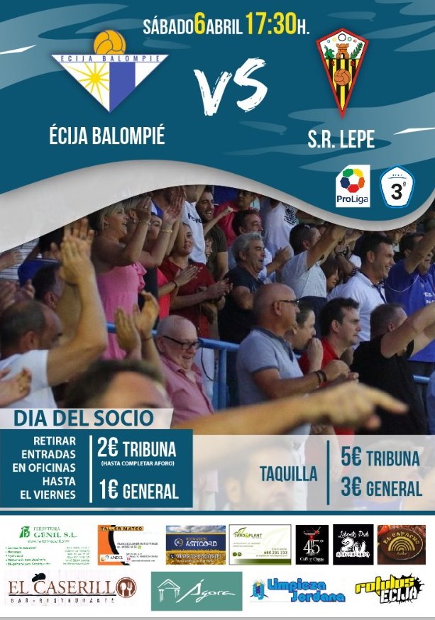 ¡Buenos días! Hoy tenemos un partizado en el Municipal de San Pablo 🏟 contra el <a href="/SanRoqueLepe/">CD San Roque de Lepe</a> 👏👏 os esperamos las 17:30 en nuestro estadio. ¡Gritemos todos juntos! 📢 ¡Ahora más que nunca Écija Balompié! 💪 

#VamosÉcija 
#SalvemosAlÉcijaBalompié 💙⚽️