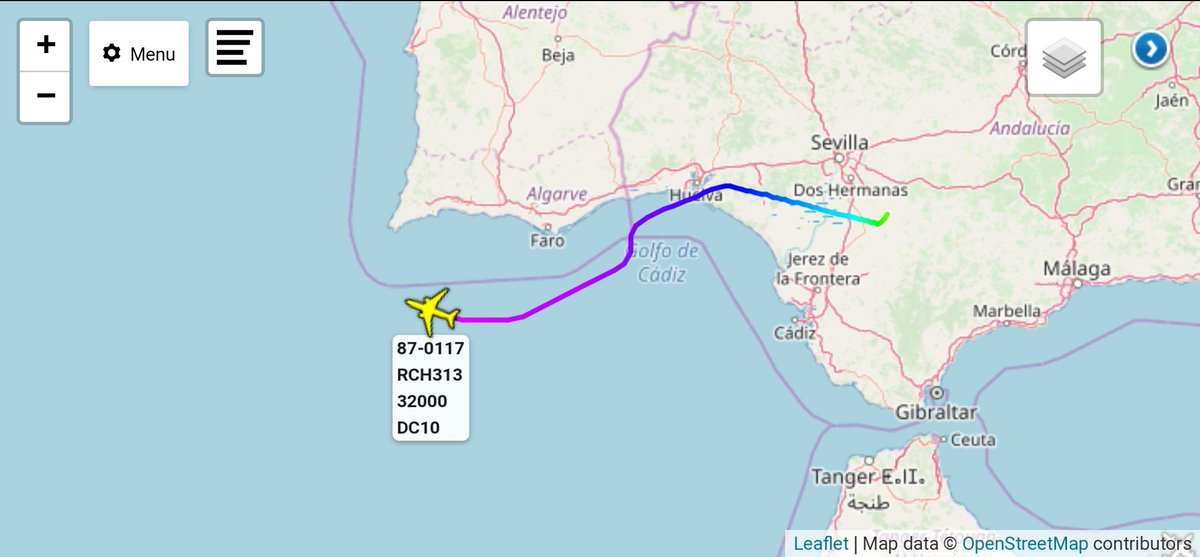 Andy007_SR_A's tweet photo. #USAF 🇺🇸
87-0117 / #RCH313
KC-10 Extender from 60th AMW
Departed LEMO, RTB Stateside... Worked Coronet Ops earlier this week under #GOLD16 c/s @5472_nde @FlightsReach @MarkTammAdsb @Gibdan1 https://t.co/R1wNOEeXq2