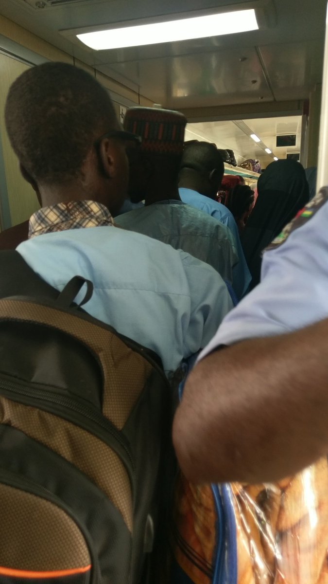 So, am back again on the <a href="/Official_NRC/">NIGERIAN RAILWAY CORPORATION</a> train to Kaduna enroute Kano. Tickets are sold out as usual and seriously overloaded this time around. It's scary the overload going on. People sitting and standing everywhere. <a href="/ChibuikeAmaechi/">Chibuike R. Amaechi</a> <a href="/DrJoeAbah/">Dr Joe Abah, OON</a>