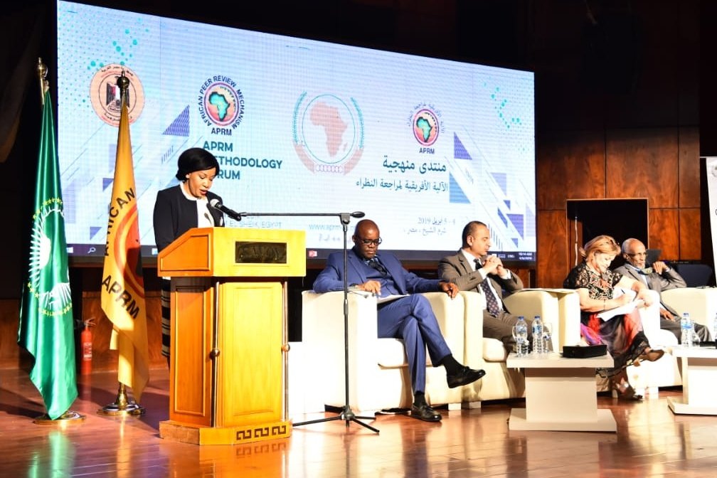APRMorg's tweet photo. Ms Lindiwe Khumalo delivering remarks on behalf of @AGA_Platform a partner supporting this Governance and Development Forum.
#APRM2019 https://t.co/EPyUvbkf4M