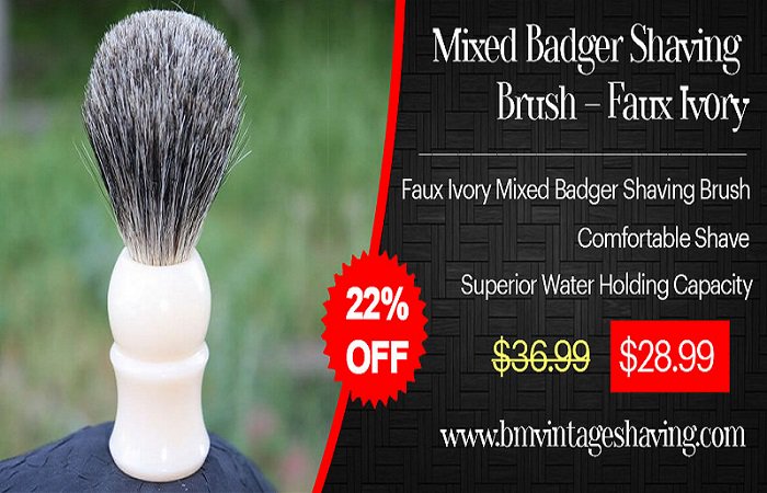 Buy mixed badger shaving brush just for US $28.99. It has superior water holding capacity. Right now, we are giving you huge offer on this product, hurry up and grab it!
#ShavingBrush #ShavingProducts #Grooming #Wetshaving #SaturdayStyle #SaturdaySale #Badger #BMVintageShaving