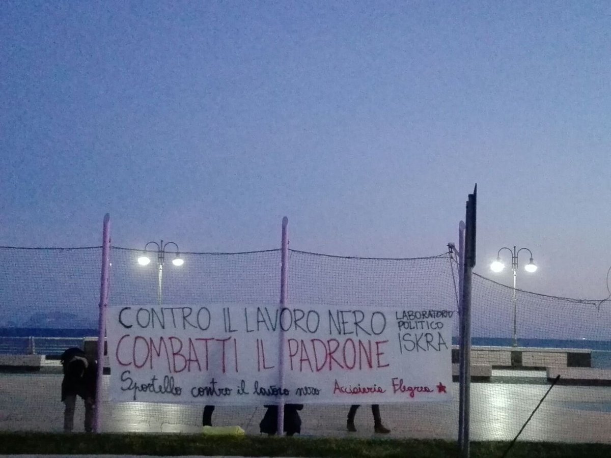 LabPolIskra's tweet image. A #Pozzuoli, area Flegrea di #Napoli, iniziativa contro #LAVORO nero e #sfruttamento nei locali della #movida e del #turismo

#6aprile