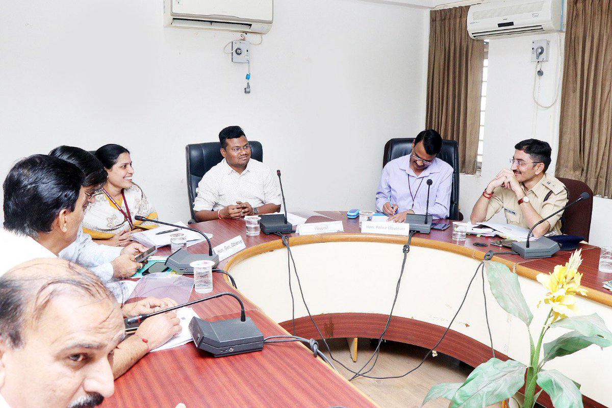 Hon General OBSERVER and police OBSERVER of Dahod has taken review meeting of all officers and given necessary inputs as per ECI guidelines. <a href="/CEOGujarat/">Chief Electoral Officer, Gujarat</a> <a href="/DdoDahod/">R K Patel (IAS) District Devlopment Officer Dahod</a> @mahitidahod