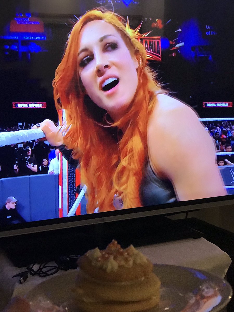 LegitLunatic's tweet photo. Celebratory cake ready for the man @BeckyLynchWWE to bring home the titles!! #gtfo #youlittleweirdo @RondaRousey https://t.co/ugzB4h1OKE