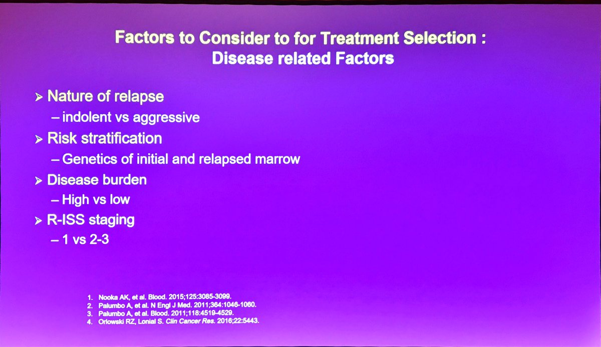 MM_Hub's tweet photo. #ESHMM19 @SagarLonialMD discussed the treatment options for patients with #multiplemyeloma in first relapse who remain eligible for transplantation #mmsm #myeloma https://t.co/8iQ3MhcfpI