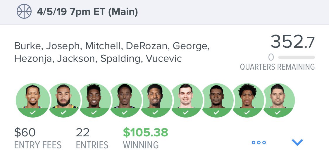 jdgkix's tweet photo. it’s not a surprise that I just keep winning with these lines from @DFSNotify 🤷🏽‍♂️ https://t.co/xYi5iXSsyY