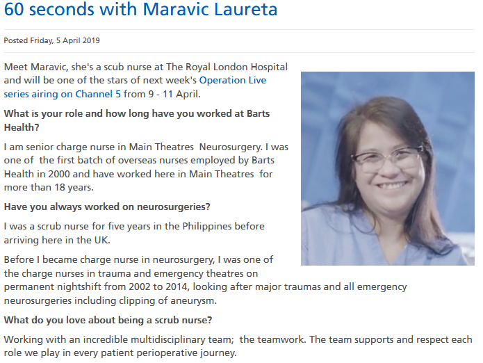 Meet Maravic, she's one of the stars of #OperationLive airing on <a href="/channel5_tv/">Channel 5</a> next week. On 11 April, she'll be part of the team which locates and repairs a brain aneurysm live on TV <a href="/realbrainbook/">Brainbook</a>➡
socsi.in/meetmaria_9Hnrz

We can't wait🙌 😃