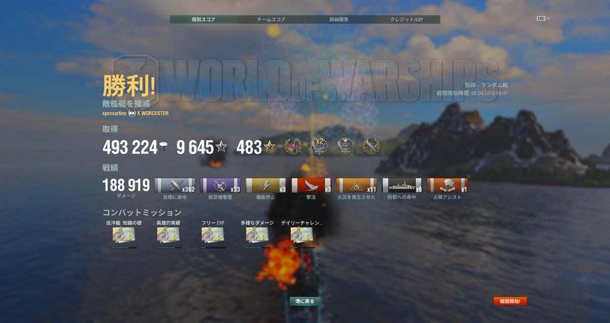 今日のwows