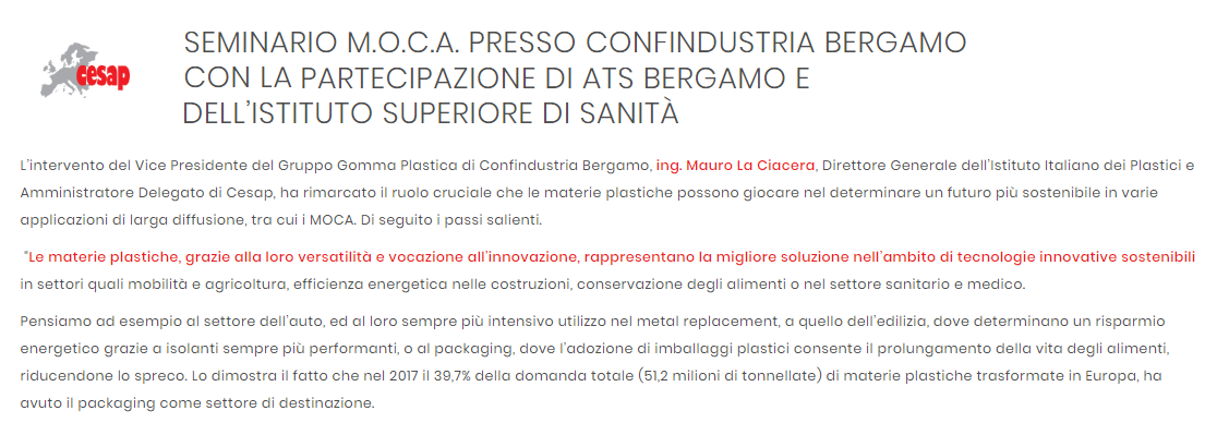 Cesapformazione's tweet photo. Si è tenuto il 3 aprile il Seminario #MOCA presso Confindustria Bergamo con la partecipazione di ATS Bergamo e dell’Istituto Superiore di Sanità. 
L’intervento di chiusura è stato tenuto dall’Ing. Mauro La Ciacera, AD Cesap.
Per approfondire il tema: https://t.co/ig8vXooeSJ https://t.co/OmN9rWfFdV