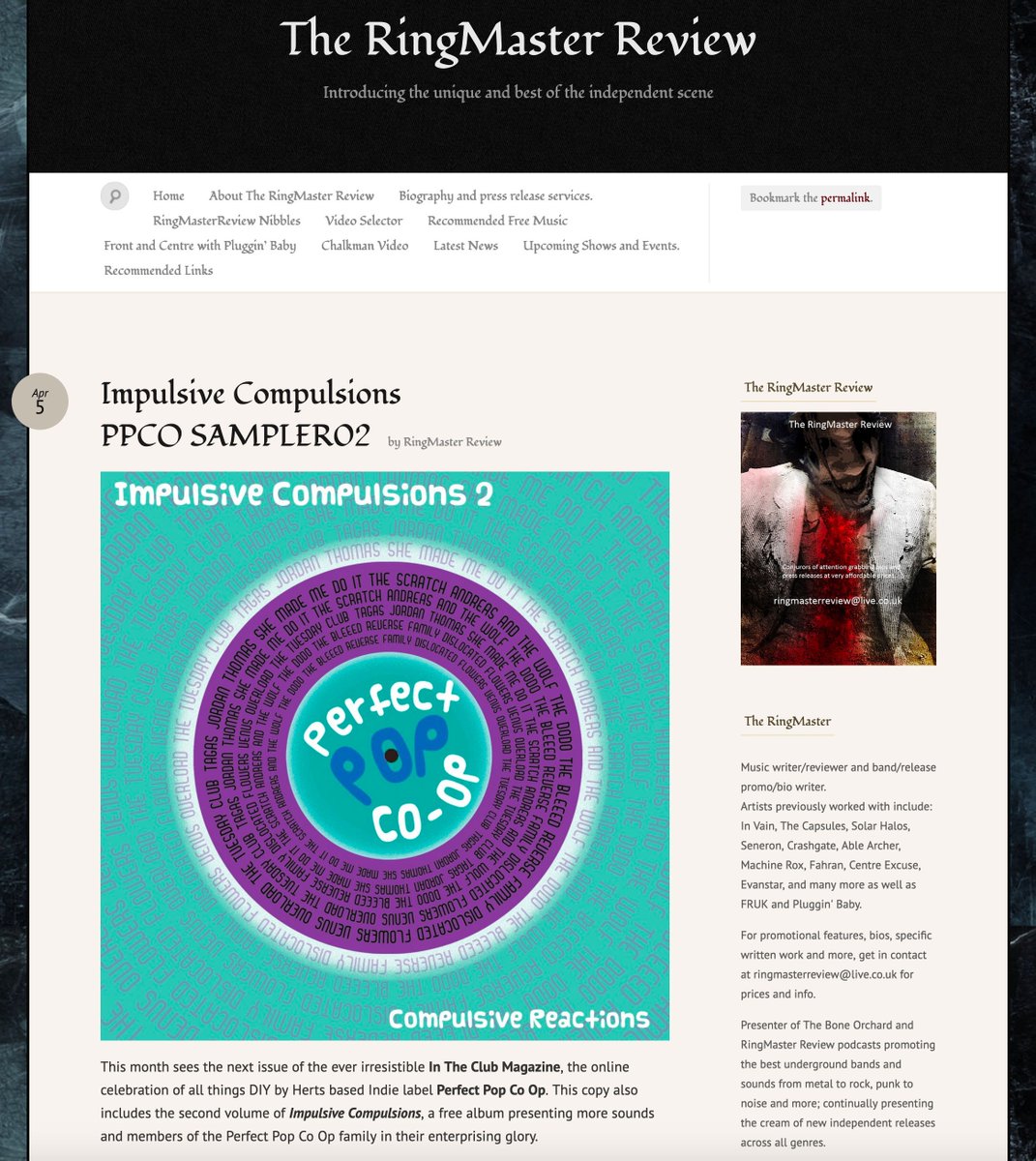 PerfectPopCoOp's tweet photo. BIG Thanks to the awesome @RingMasterRevue for another telling insight into our latest FREE offering to the world includes @SheMMDI @DislocatedFlow3 @thetuesdayclub1 https://t.co/hPvTgSYbwz #intheclub #perfectpop #ringmasterreview https://t.co/hNTgvMRnd6