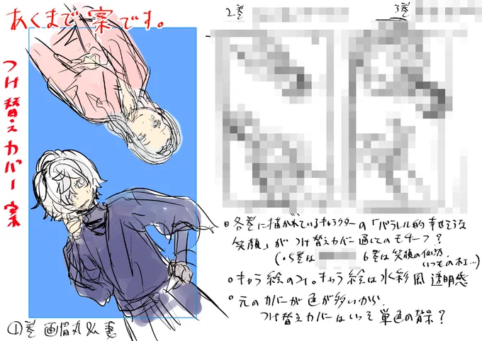 52話もお読み頂きありがとうございました!
・6巻単行本作業が始まっています。6月発売予定。付け替えカバーもあります(画像はデザイナーさんへの提案
・インスタ用に作画動画を撮ったのですが、ピントも画角も外れる、顔が映り込むetc…諸々失敗ばかりです。嫌にならないようゆっくりトライします 